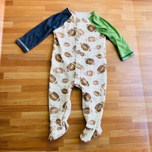 Mud pie football themed sleeper size 3-6 months